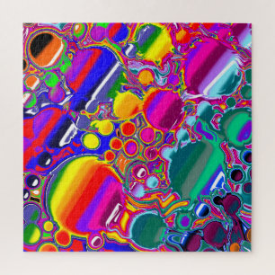 Rainbow Blast Abstract Art Jigsaw Puzzle