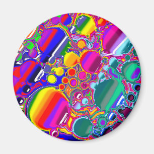 Rainbow Blast Abstract Art Magnet