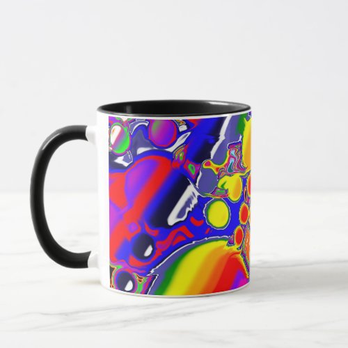 Rainbow Blast Abstract Art   Mug
