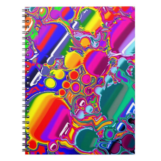 Rainbow Blast Abstract Art   Notebook (Front)