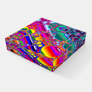 Rainbow Blast Abstract Art   Paperweight