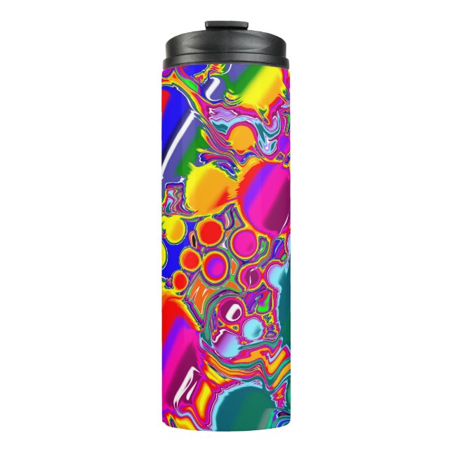 Rainbow Blast Abstract Art   Thermal Tumbler (Front)