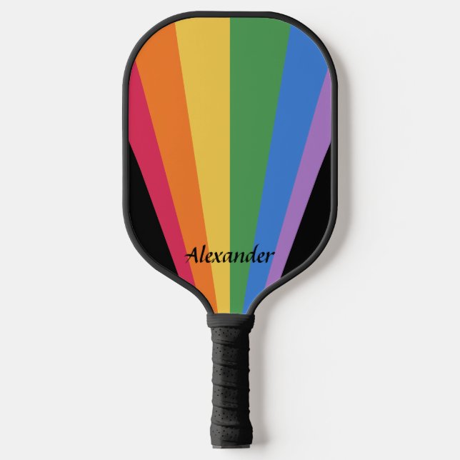 Rainbow Blast-Off Personalized Pickleball Paddle (Front)