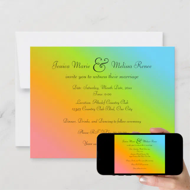 Rainbow Blend - You're Invited Invitation | Zazzle