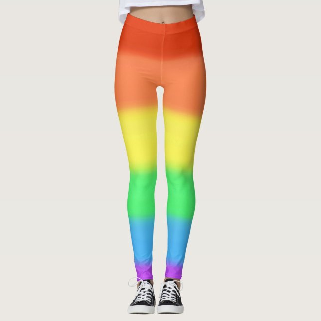 Rainbow Blends Colors Colorful Leggings (Front)