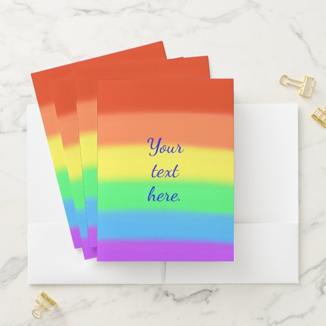 Rainbow Blends Your Text Here Pocket Folders (In Situ)