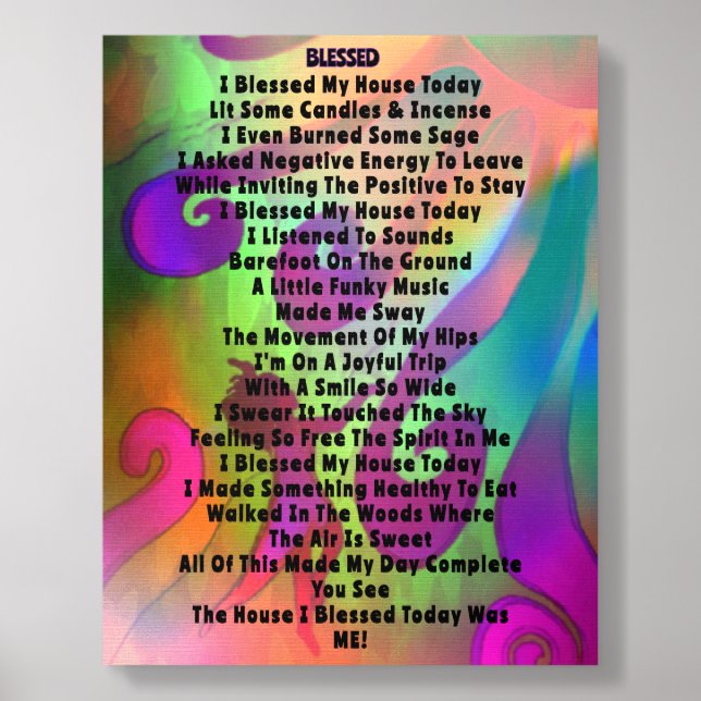 Rainbow Blessed Poem Photo Tile (Front Set)