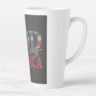 "Rainbow Blessings: God Bless America Cup" Latte Mug