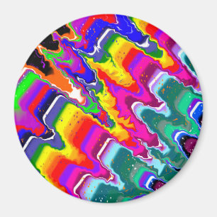 Rainbow Blip Abstract Digital Art Magnet