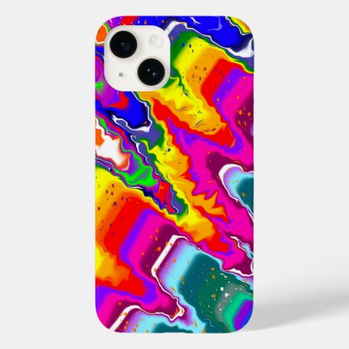 Rainbow Blip Color Burst Fluid Art Case_Mate iPhone 14 Case