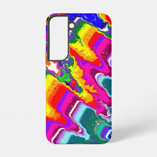Rainbow Blip Color Burst Fluid Art Samsung Galaxy S22 Case