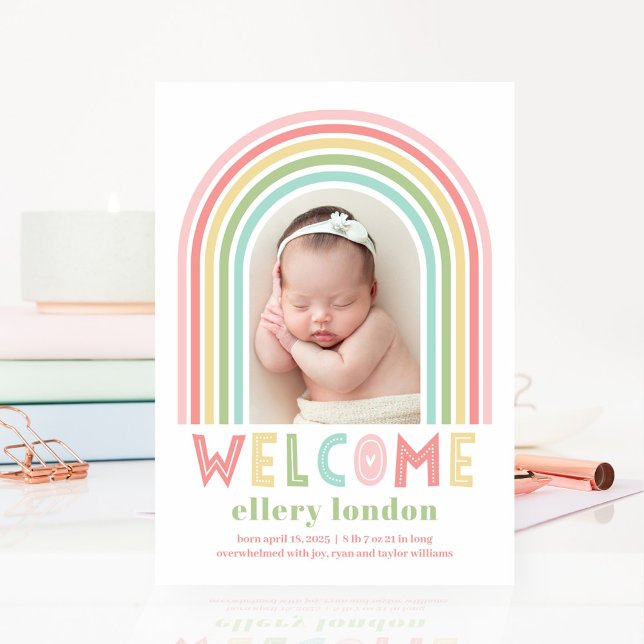 Rainbow Bliss Baby Birth Announcement (Creator Uploaded)