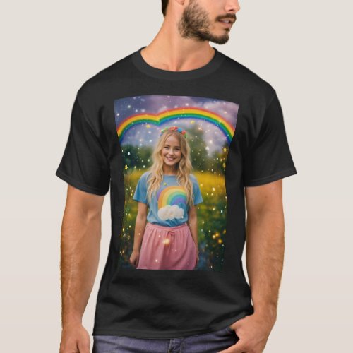 Rainbow Bliss Happy Girl T_Shirt T_Shirt
