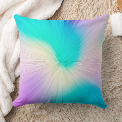 Rainbow Bliss Swirl Design Throw Pillow