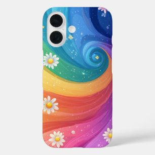 Rainbow Bloom Swirl Phone Case