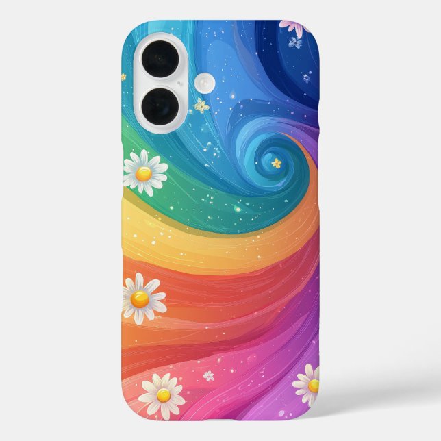 Rainbow Bloom Swirl Phone Case (Back)