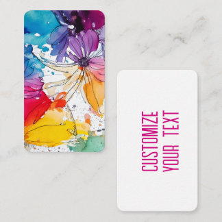 Rainbow Bloom Watercolor Floral Note Card