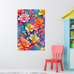 Rainbow Blossom: A Modern Symphony of Colors Poster