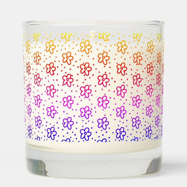 Rainbow Blossom Scented Candle (Front)