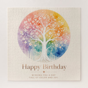 Rainbow Blossom Tree Birthday Joy Jigsaw Puzzle
