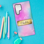 Rainbow Blue and Pink Bokeh Samsung Galaxy S22 Ultra Case<br><div class="desc">Add a touch of personality to your phone with our personalized Rainbow Blue and Pink Bokeh phone case. This case features a beautiful pastel pink, blue, and green bokeh pattern with white sparkles and a gold badge that can be personalized with your name (or monogram, if you prefer). The case...</div>
