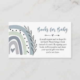 Rainbow Blue Books For Baby Insert Card