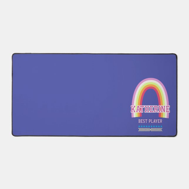 Rainbow Blue Desk Mat (Front)