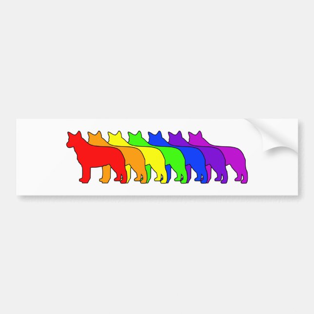 Rainbow Blue Heeler Bumper Sticker (Front)