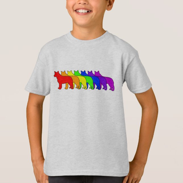Rainbow Blue Heeler T-Shirt (Front)