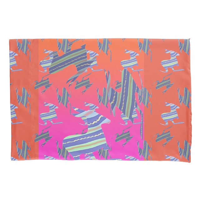  Rainbow Blue Kangaroo Twin  Pillow Case (Front)