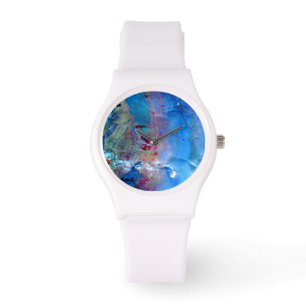 Rainbow blue opal watch