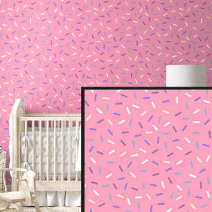 Rainbow Blue Purple White Sprinkles, Pink Wallpaper