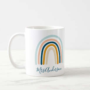 Rainbow blue yellow personalised mug cute gift