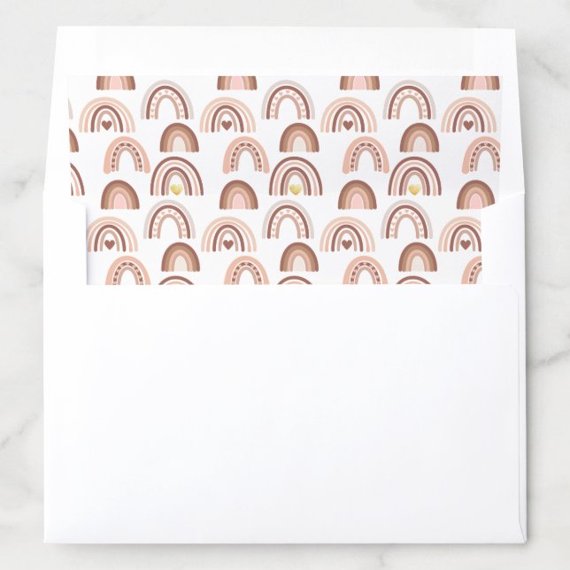 Rainbow Blush Baby Shower Envelope Liner (In Envelope)