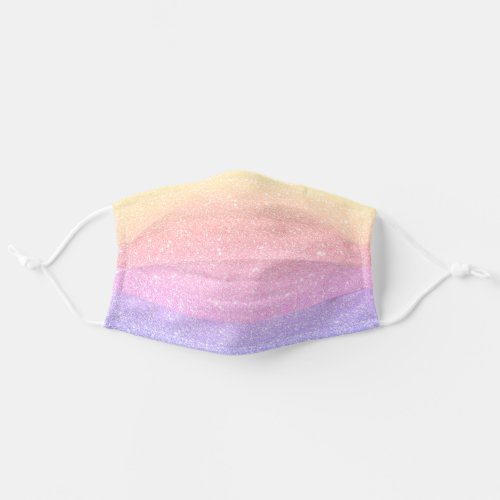 Rainbow Blush Stripes Faux Glitter Color Gradient Adult Cloth Face Mask