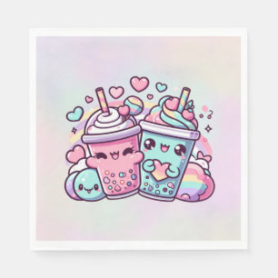 Rainbow Boba Napkins