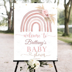 Rainbow Boho ba y shower welcome sign