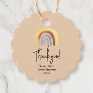 Rainbow boho baby shower favor tags