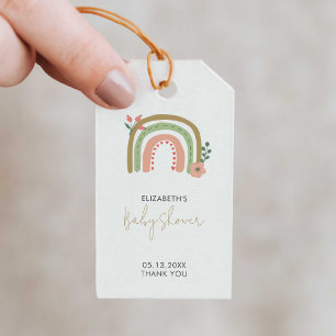 Rainbow Boho Baby Shower Muted Colors Earth Cute Gift Tags
