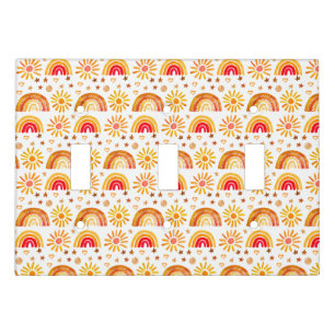 Rainbow Boho Birthday Baby Shower Gender Neutral Light Switch Cover