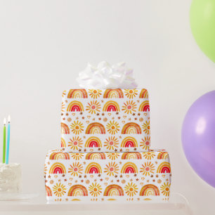 Rainbow Boho Birthday Baby Shower Gender Neutral Wrapping Paper