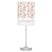 Rainbow Boho Blush Pink Named Table Lamp