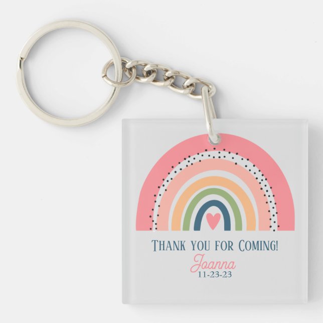 RAINBOW BOHO CHRISTIAN QUOTE THANK YOU KEYCHAIN (Front)