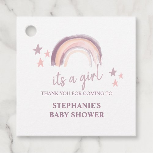 Rainbow  Boho Its a Girl Baby Shower Thank you Cl Favor Tags