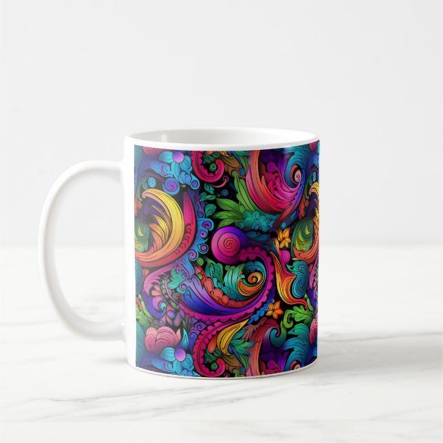 Rainbow Boho Paisley Mug (Left)