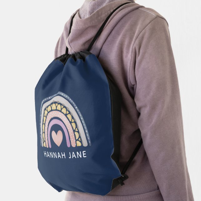 Rainbow Boho School Drawstring Bag (Insitu)