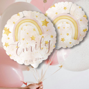 Rainbow boho space pinky dust magic gold star Baby Balloon