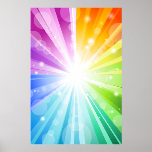 Rainbow Bokeh SchoolPortrait Photo Booth Backdrop Poster