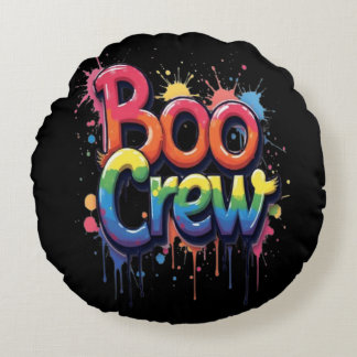Rainbow BOO CREW Round Pillow
