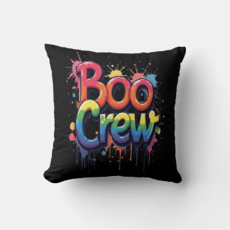Rainbow BOO CREW Throw Pillow